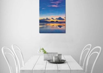 Daybreak at Sai Wan, Tai Long Wan, Hong Kong Framed Canvas Print 16×24 inches